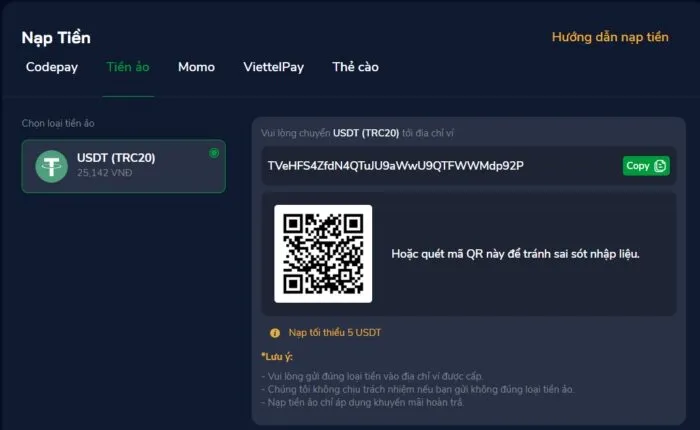 Nạp Tiền ZBET Nhanh Chóng Chỉ Với Các Thao Tác Dễ Dàng Nạp vào bằng ví điện tử